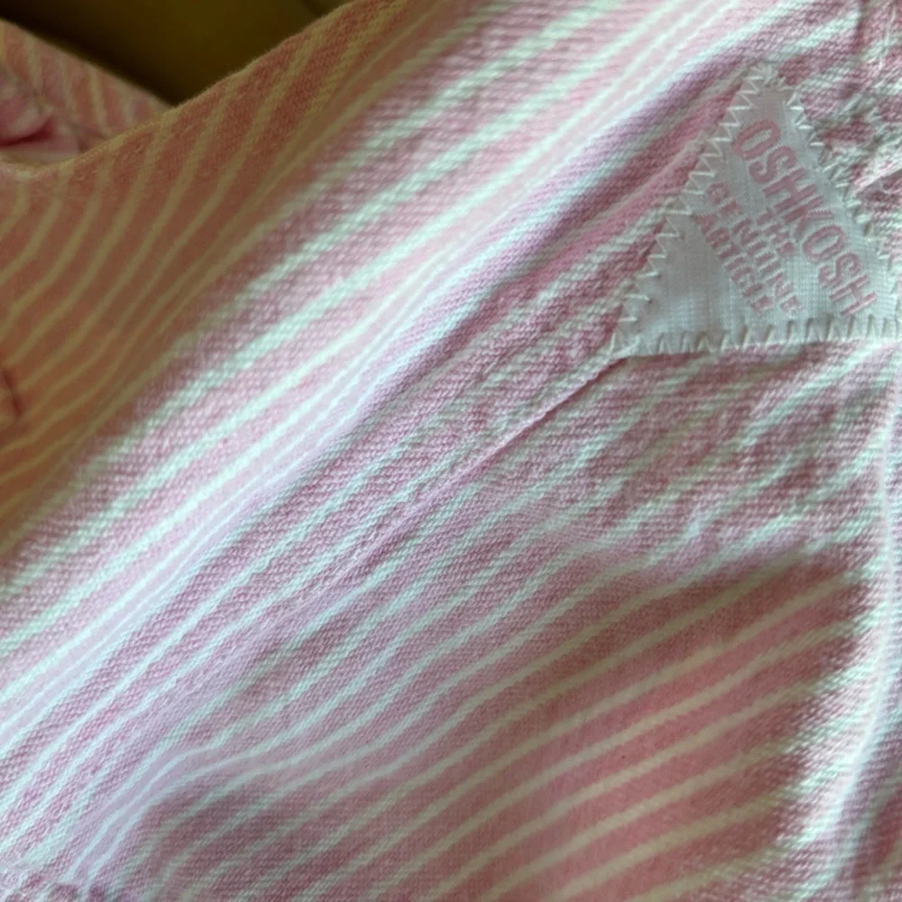Vintage Oshkosh overalls style pinstripes pink white‎ dress. Size 4